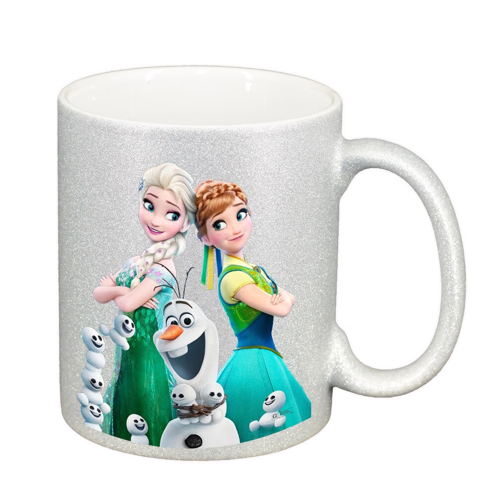 Cana personalizata, Frozen, sidefata argintiu, ceramica, 330 ml