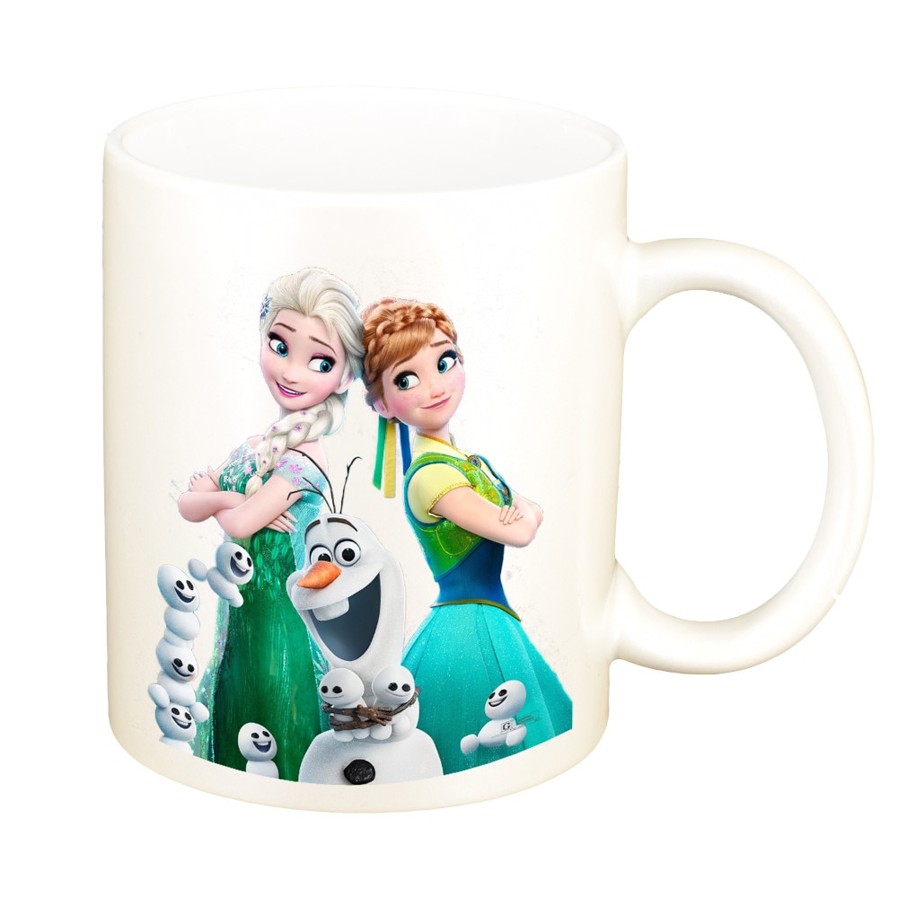 Cana personalizata, Frozen, sidefata alba, ceramica, 330 ml