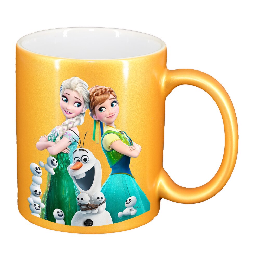 Cana personalizata, Frozen, Sidefata auriu, ceramica, 330 ml
