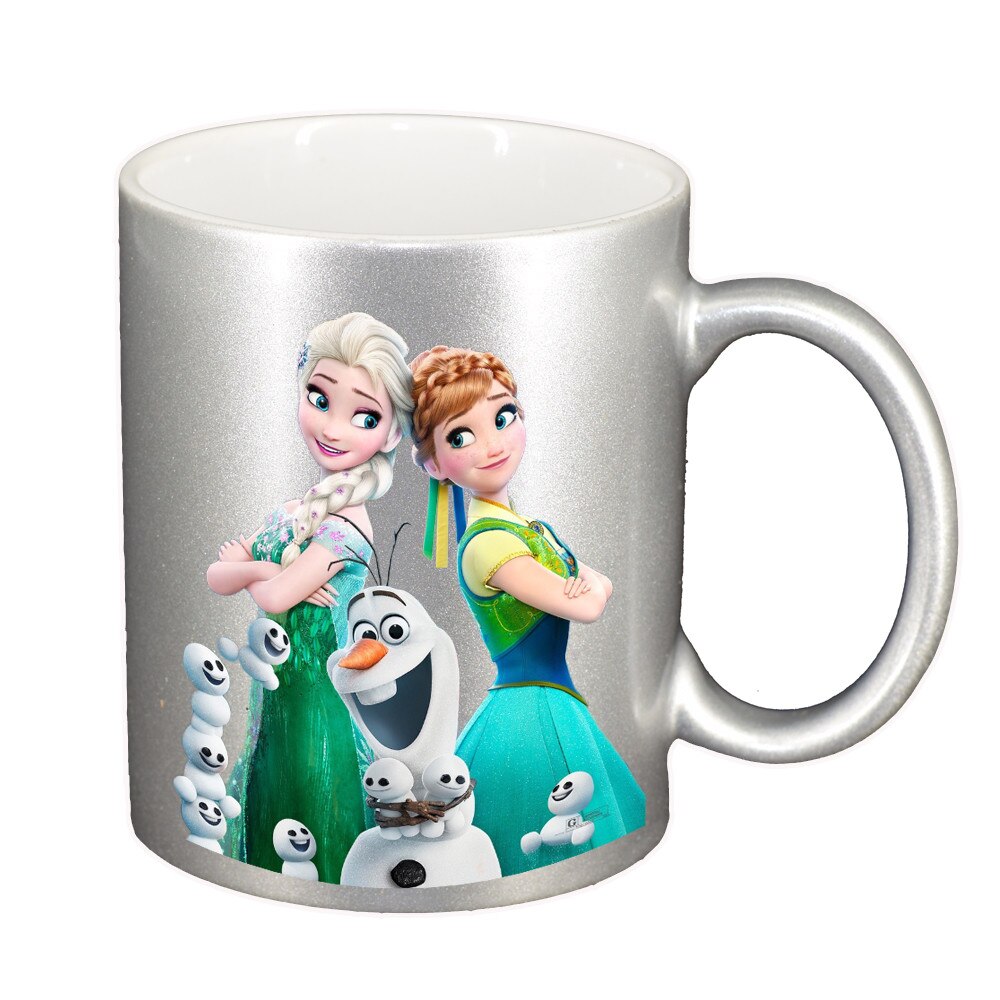 Cana personalizata, Frozen, Sidefata argintiu, ceramica, 330 ml