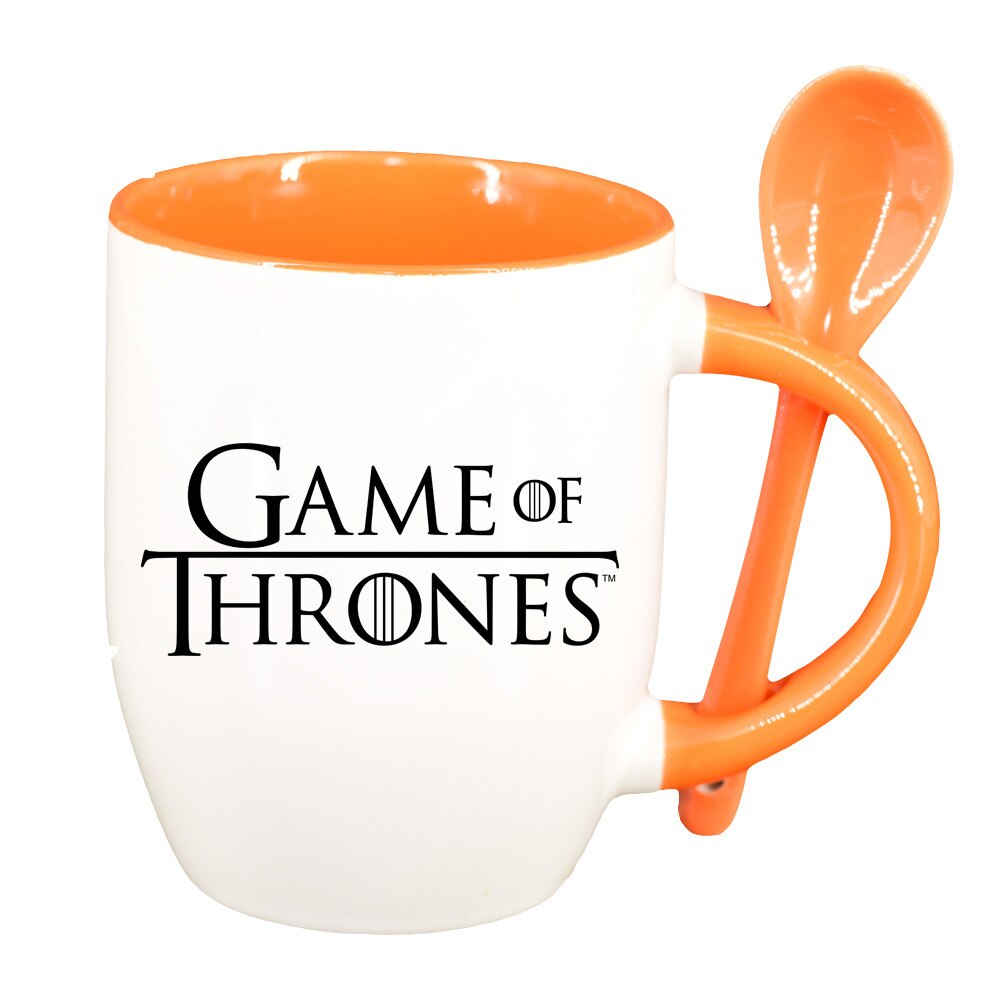 Cana personalizata, GOT, portocaliu lingurite, ceramica, 330 ml