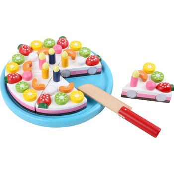 Tort din lemn cu arici si magnet, 3 ani+ Tort din lemn cu arici si magnet, 3 ani+