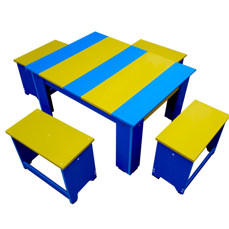 Set masuta din pvc cu scaunele tip bancute pentru exterior
