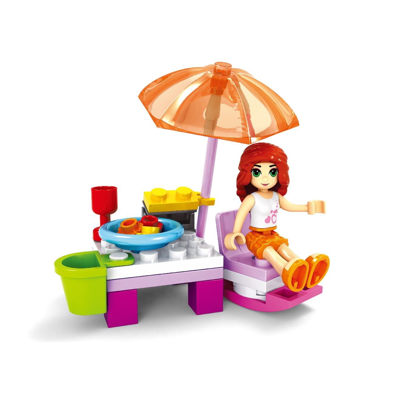 Set de constructie ,Zola®, fetita la plaja, 31 piese + 1 figurina