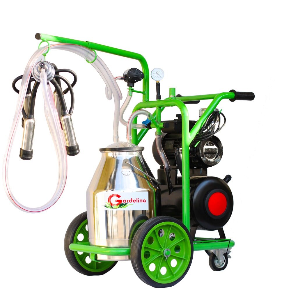 Mulgatoare Gardelina T130 Aluminiu 30L, Pahare ALUMINIU, 8-10 bovine / h, 1 post, 180l/min, 550W