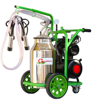 Mulgatoare Gardelina T130 Inox 40L, pahare ALUMINIU, 8-10 bovine / h, 1 post, 180l/min, 550W Mulgatoare Gardelina T130 Inox 40L, pahare ALUMINIU, 8-10 bovine / h, 1 post, 180l/min, 550W