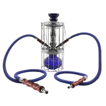 Narghilea Champ - Mini Cage (29 cm, doua furtunuri) Blue Narghilea Champ - Mini Cage (29 cm, doua furtunuri) Blue