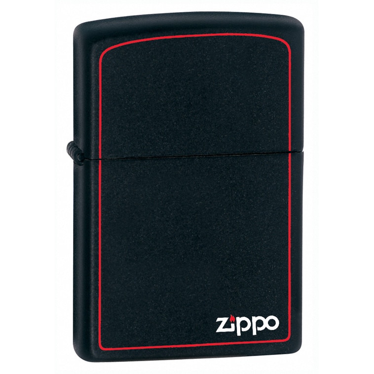 Bricheta Zippo Black Matte cu insertie rosie