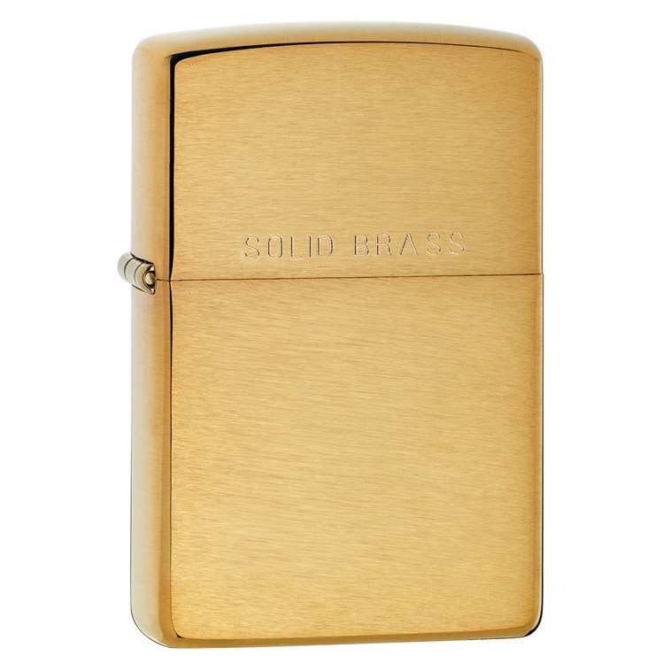 Bricheta Zippo Brushed Brass w/Solid Brass Engraved