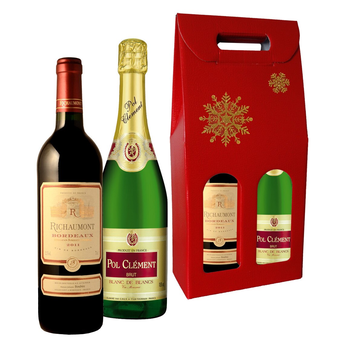 Pachet Vin/spumant Richaumont si Pol Clement + cutie cadou
