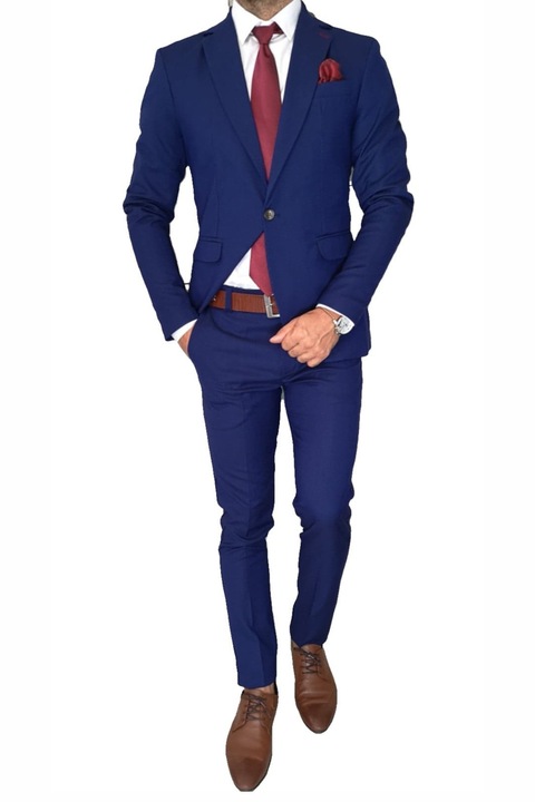 Мъжки костюм, I'm Romanian, slim fit, размер L EU, тъмносин