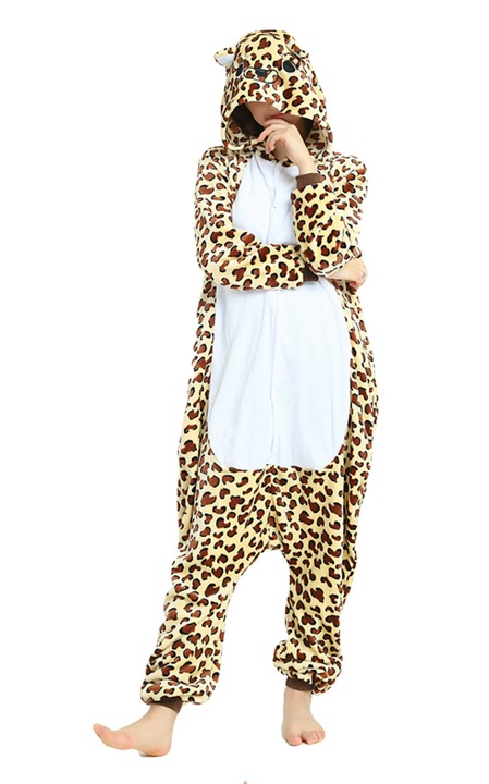 Pijama intreaga kigurumi, model leopard, marime XL