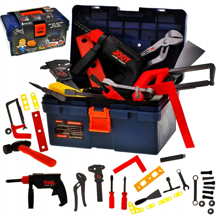 Интерактивен център за дейности Little Mechanic - Комплект инструменти, Включва различни аксесоари, гнездо, чук, различни асортименти от ключове, Многоцветен