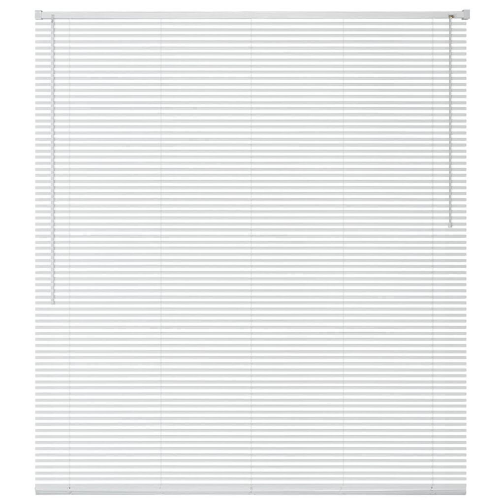Jaluzea pentru fereastra, control prin bagheta rotoare, vidaXL, Aluminiu, 80 x 130 cm, Alb