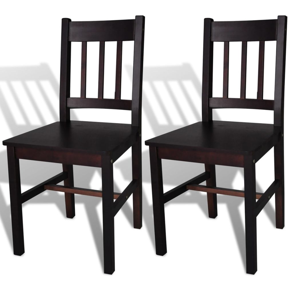 Adaptive distort Settle Set de 2 scaune de lemn pentru bucatarie, vidaXL, Pin, Negru - eMAG.ro
