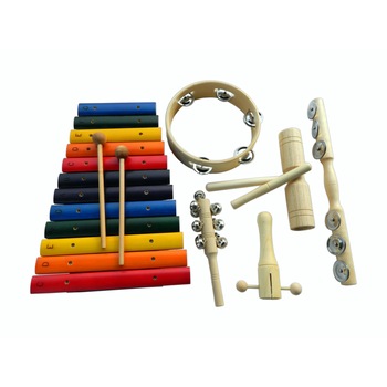 Set jucarii didactice de percutie din lemn - 6 elemente Set jucarii didactice de percutie din lemn - 6 elemente