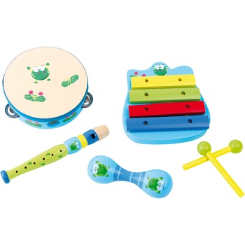Set Muzical Din Lemn, Small Foot Frog, 4 piese Set Muzical Din Lemn, Small Foot Frog, 4 piese