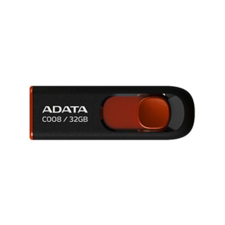 Memorie USB ADATA C008, 32GB, USB 2.0, Rosu/Negru
