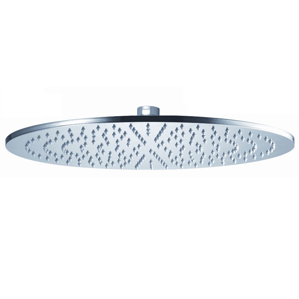 Palarie de dus GIPZY rotunda in otel inoxidabil, 400 mm crom, anti calcar, cu duze in silicon, cheie de siguranta