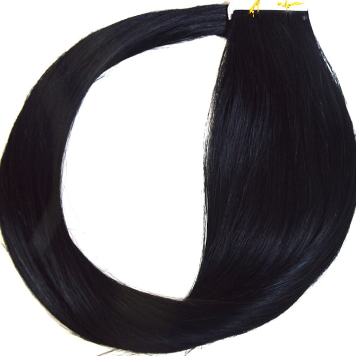 Екстеншън за коса Natural Tape On Ihair Keratin, Черен, 50 см