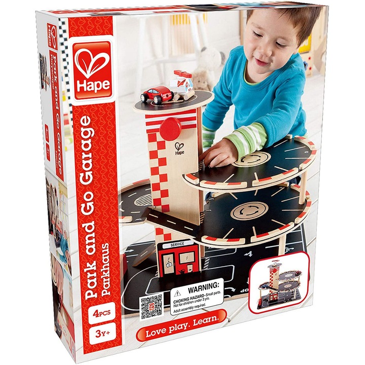 Set de joaca din lemn Hape - Park and Go Garage