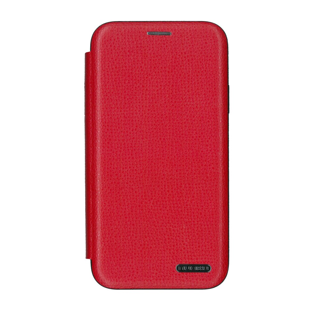 Husa tip carte din piele naturala, Nuoku Royal 2, pentru iPhone XR, rosu