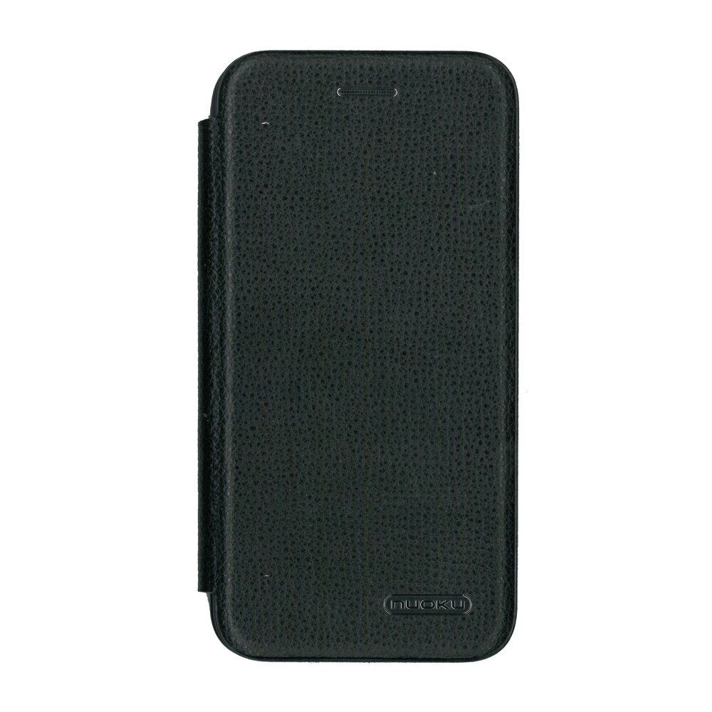 Husa tip carte din piele naturala, Nuoku Royal 2, pentru iPhone 8 Plus, negru