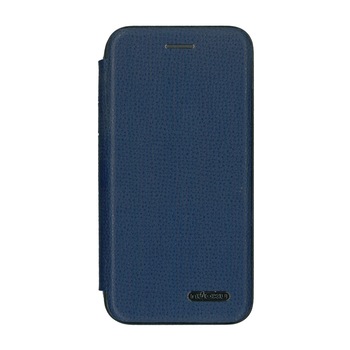 Husa tip carte din piele naturala, Nuoku Royal 2, pentru iPhone 8, albastru Husa tip carte din piele naturala, Nuoku Royal 2, pentru iPhone 8, albastru