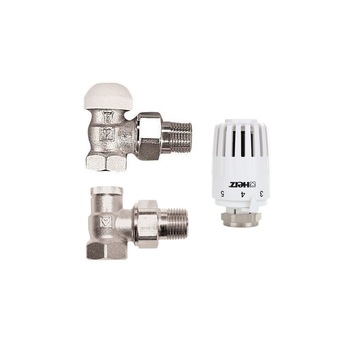 Set cap termostatic si robineti tur si retur 1/2 Set cap termostatic si robineti tur si retur 1/2