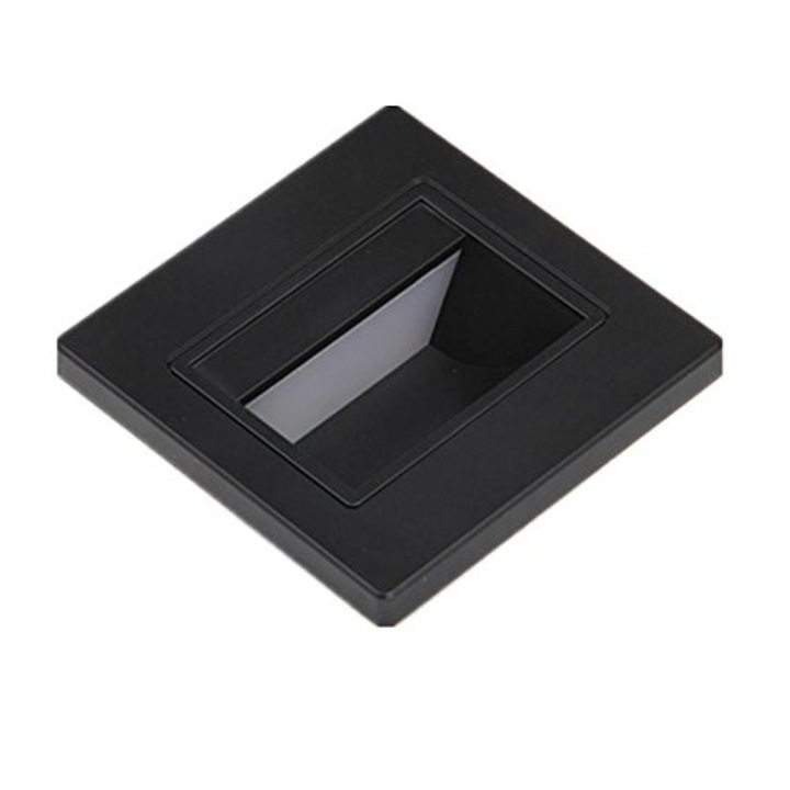 Led спот, Стълбище, Хол, Вграден, 1w, Черен, Топла светлина, 2700k