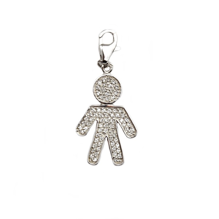 Fiú ródiumozott ezüst medál - DA99