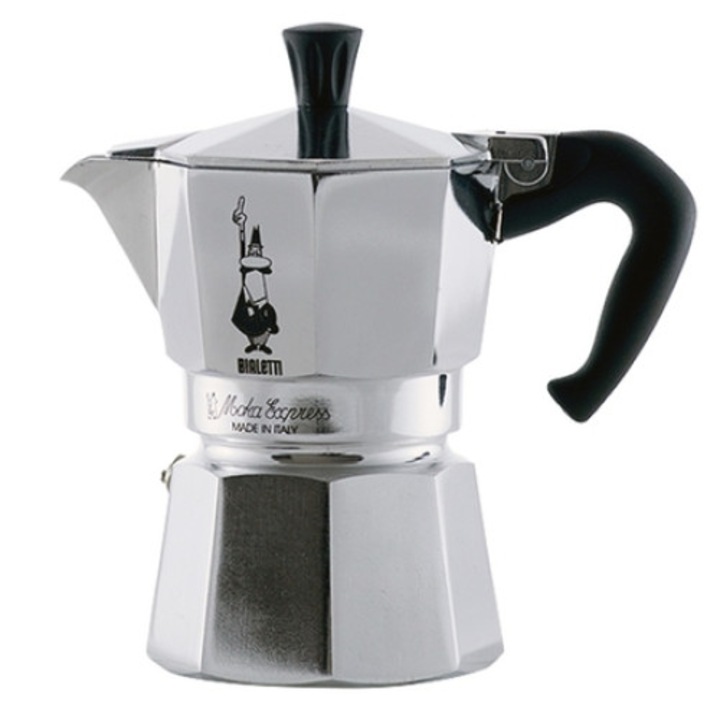 Espressor de cafea BIALETTI,1 ceasca, Argintiu/Negru