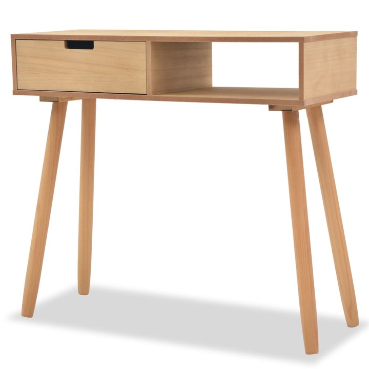 Конзолна маса vidaXL, Иглолистна дървесина масив, 80x30x72 cм, Кафява, 8.58 Kg