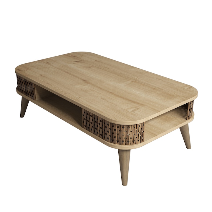 Масичка за кафе Kalune Design April, Меламиново ПДЧ, 105x60x34.6 см, Дъб
