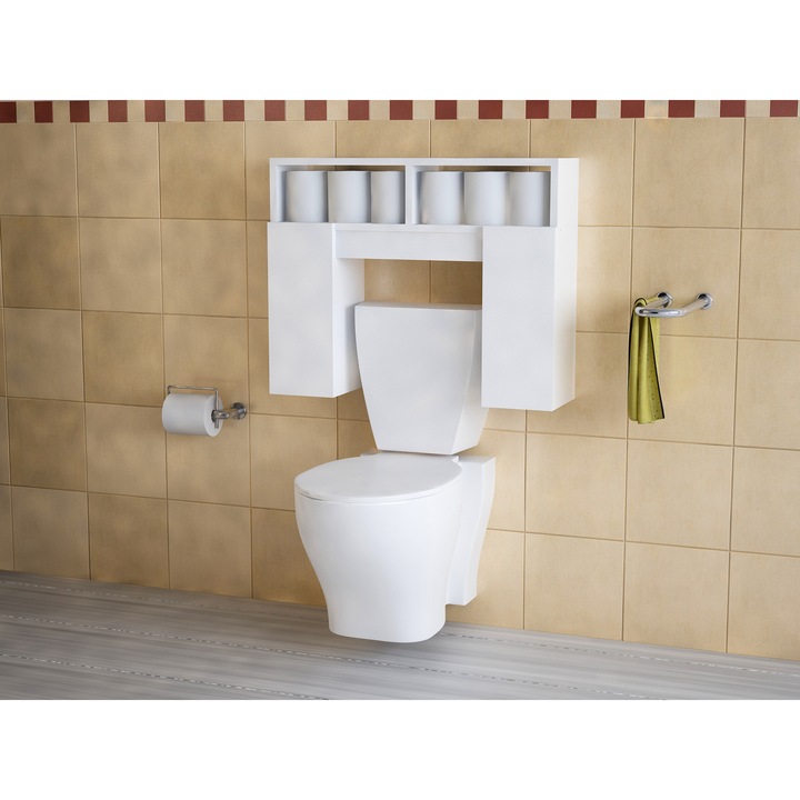 Dulap pentru baie Furny Home, 76.2x60.8x19.5 cm, pal melaminat, alb