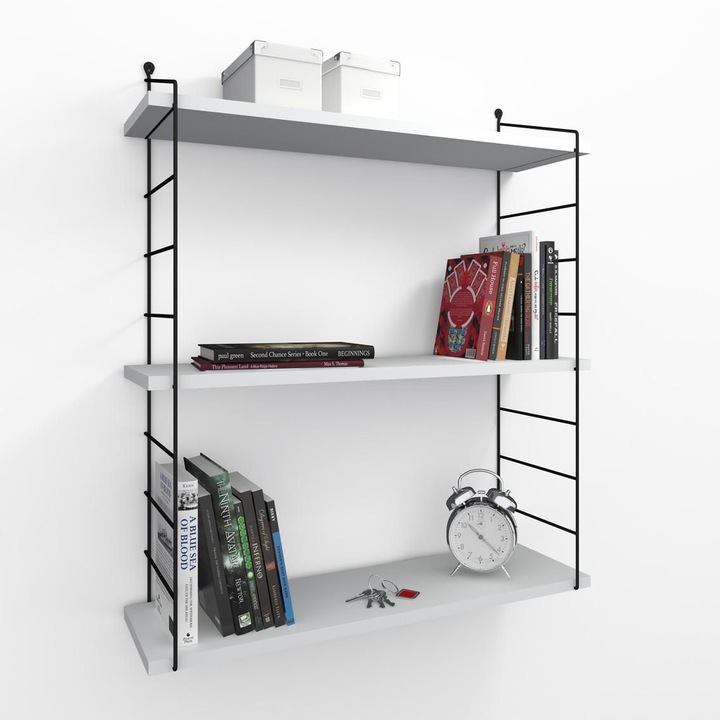 Etajera Kalune Design Delilah, PAL melaminat, 72x20x85cm, Alb