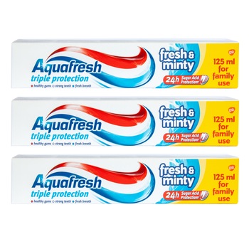 Pachet promo Aquafresh Fresh N Minty: Pasta de dinti, 125 ml X 3 Pachet promo Aquafresh Fresh N Minty: Pasta de dinti, 125 ml X 3