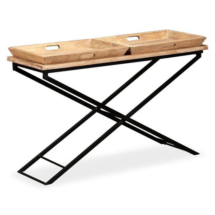 Masa consola vidaXL, Lemn masiv de mango 130x40x80 cm, 21.2 kg