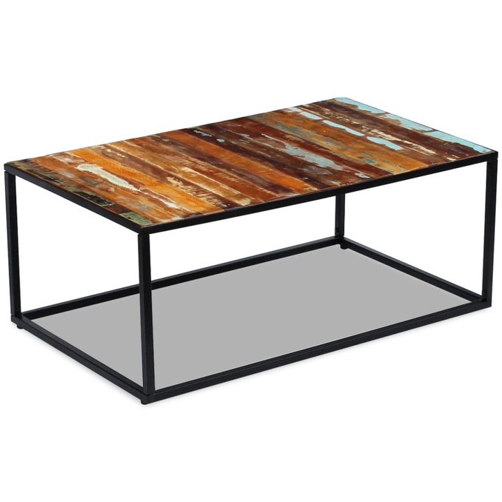 Masuta de cafea vidaXL, 100 x 60 x 40 cm, lemn masiv reciclat, 12.45 kg