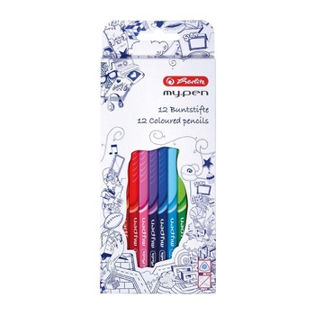Set creioane colorate Herlitz My Pen, 12 buc Set creioane colorate Herlitz My Pen, 12 buc