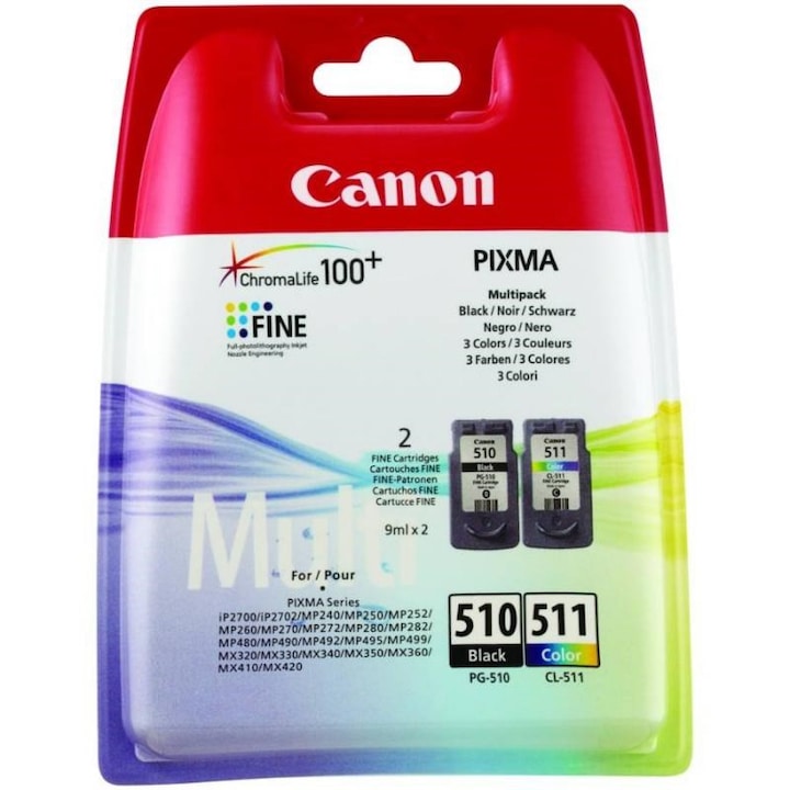 Комплект мастила Canon PG-510 + Cl-511, BS2970B010AA, Black + Color