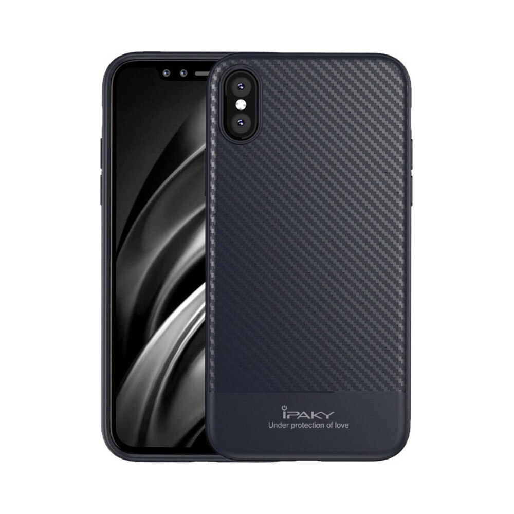 Husa de protectie Ipaky Carbon Apple Iphone X/XS, Albastru