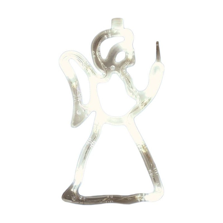 Decoratiune silueta inger LED cu ventuza