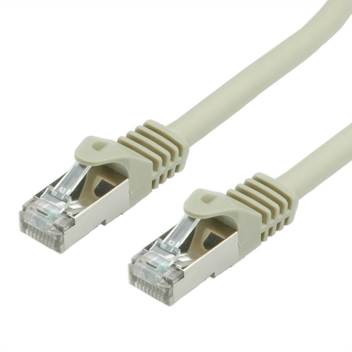 Пач кабел ROLINE 21.99.0851, S/FTP, Cat.7, 500 MHz, PIMF, Сив, 1.0 м