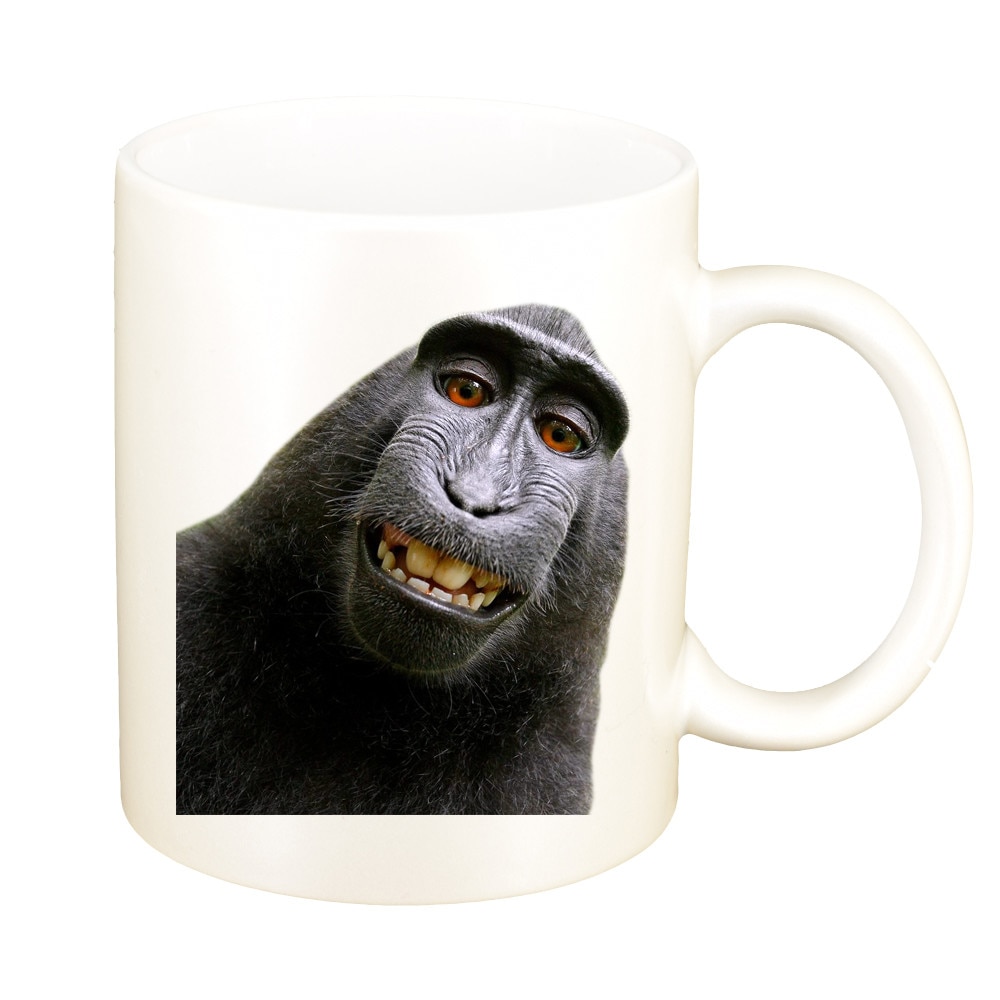 Cana personalizata, Monkey, sidefata alba, ceramica, 330 ml