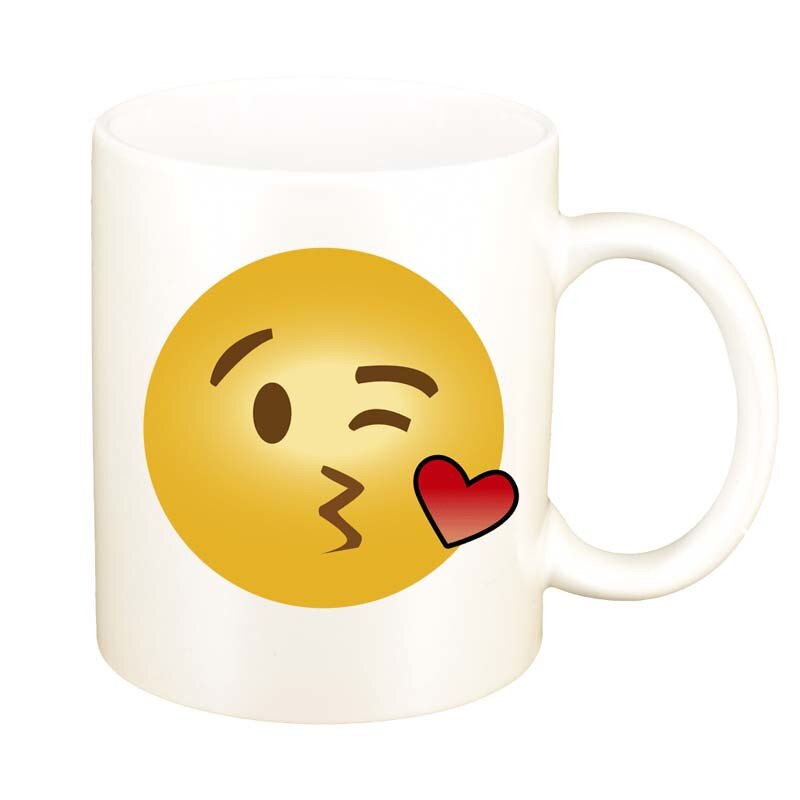 Cana Emoji Kiss, alb sidefata, 330ml, D27