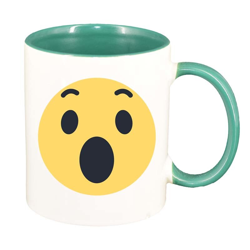 Cana Emoji WOW, interior verde, 330ml, D28