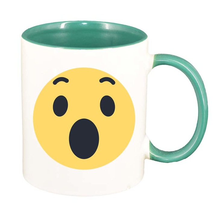 Cana Emoji WOW, interior verde, 330ml, D28