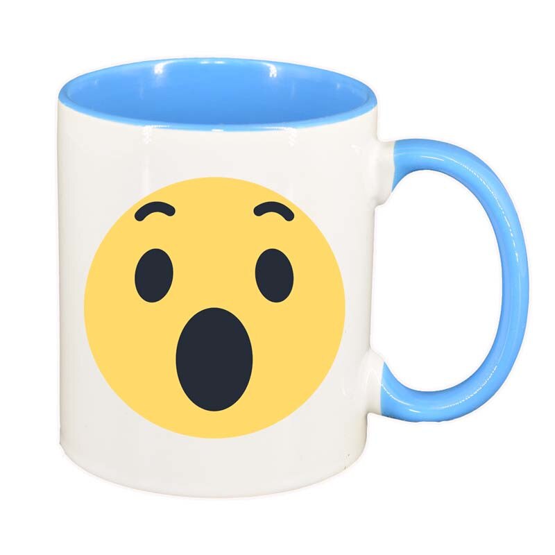 Cana Emoji WOW, interior albastru, 330ml, D28