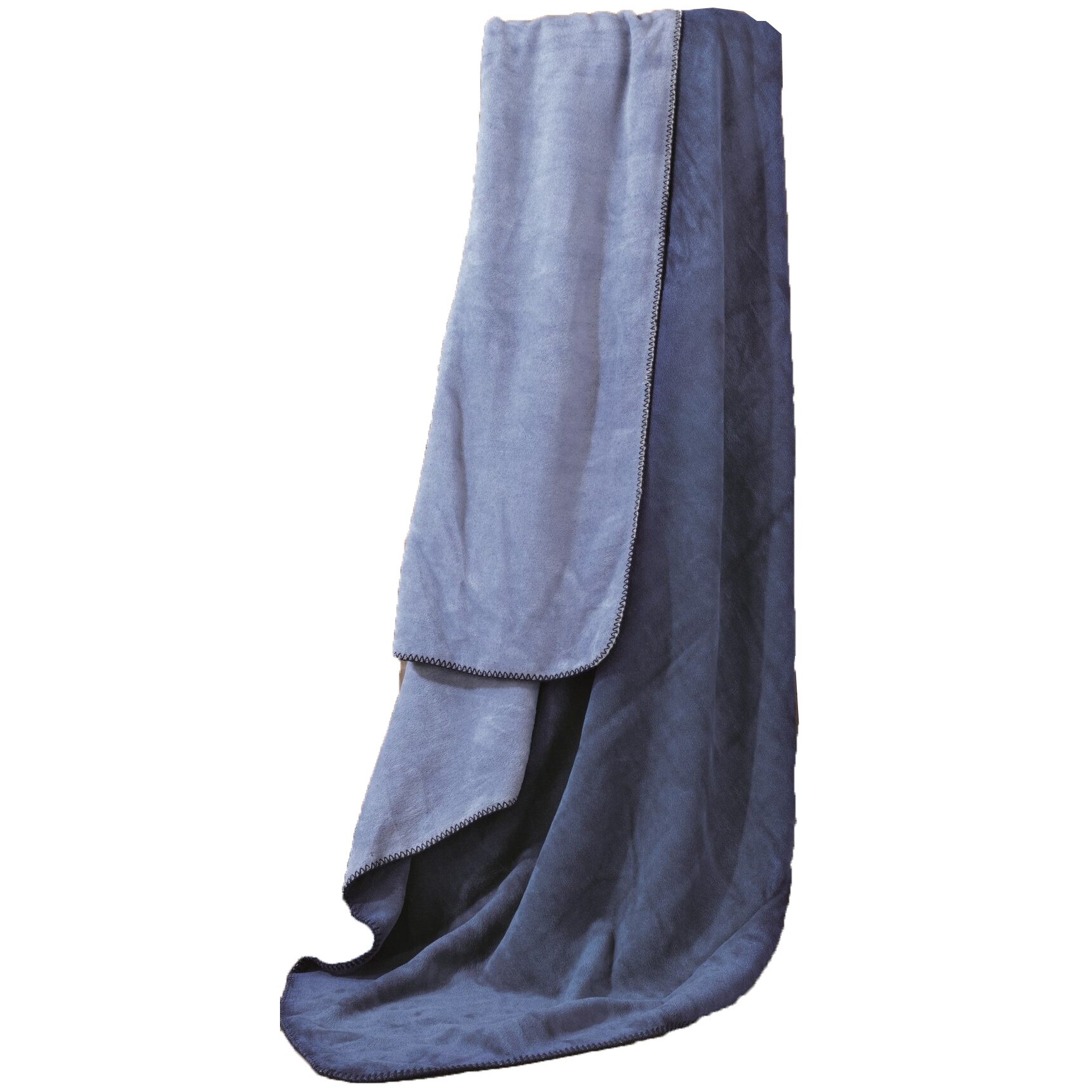 Patura pat dublu bumbac si acryl 200x220cm, Cotton Box, Albastru/Bleu